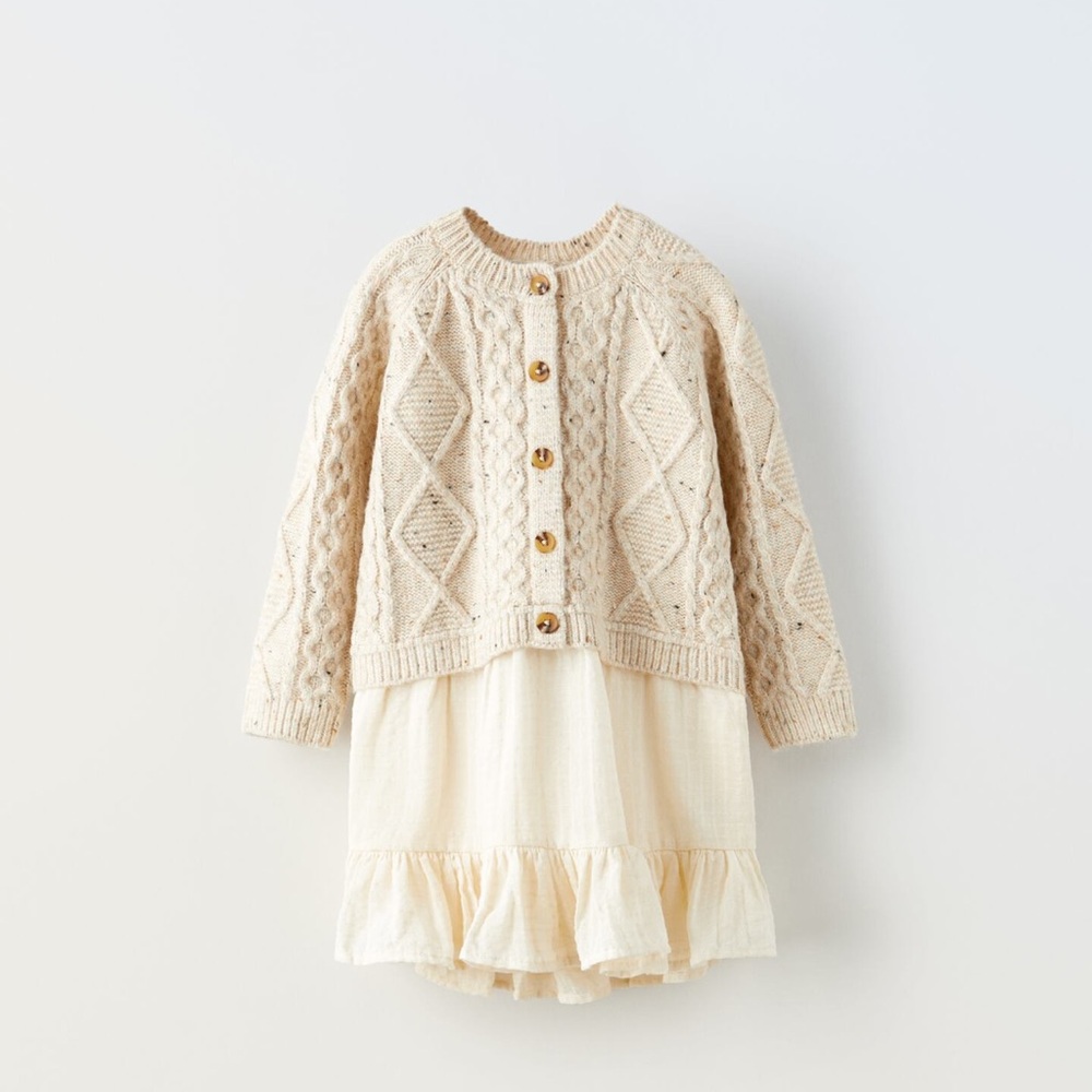 Zara Knit Sweater Combination Dress
